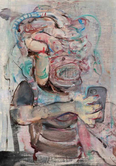 Adrian Ghenie, Untitled (2023). Oil on canvas. 100 x 70 cm. Framed 103.4 x 73.4 x 7 cm.