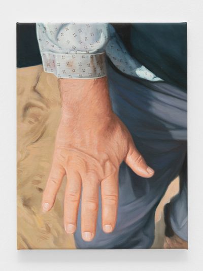 Alex Margo Arden, His Hand (I) (2023). Oil on canvas. 30.48cm x 40.64cm.