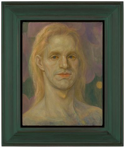 Steven Shearer, Manfred In Character (2022). Oil on linen. 64.1 x 54 cm. © Steven Shearer.