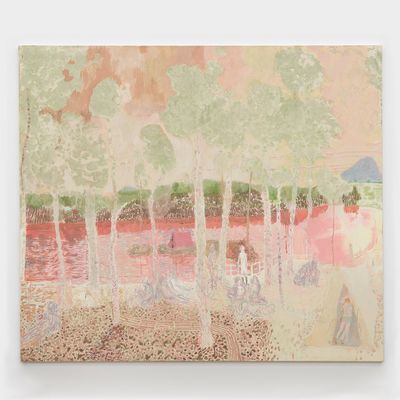 Andrew Cranston, Deja vu (2021). Rabbit skin glue and pigment on canvas. 230 x 200 cm.