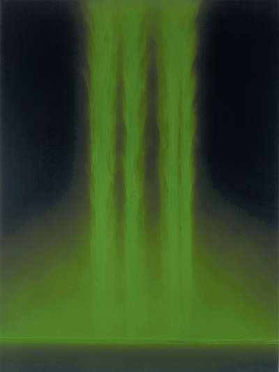 Hiroshi Senju, Falling Green (2007). Pure pigment on mulberry paper mounted on board. 160 × 119 cm. Courtesy Sundaram Tagore Gallery, Hong Kong/New York/Singapore.
