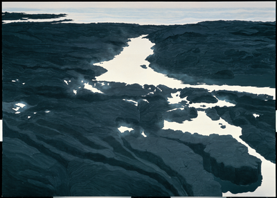 ​​Hiroshi Senju, Flatwater #4 (1993). Natural pigment on Japanese mulberry paper.  162 × 227 cm. Courtesy the artist.