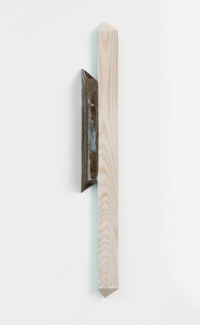 Henrik Eiben, CISMA (What If I Don't) (2019). Ceramic and wood. 101 x 15 x 5.5 cm.