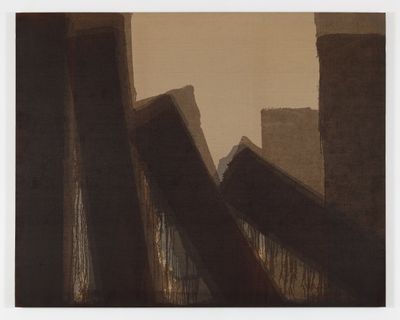 Yun Hyong-keun, Burnt Umber (1980). Oil on linen. 181.6 x 228.3 cm. MMCA Collection.
