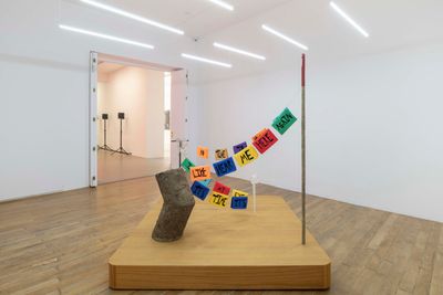 Exhibition view: Hassan Khan, Sentences for a New Order, Galerie Chantal Crousel, Paris (18 April–18 May 2019).