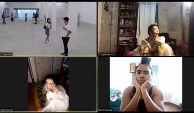 Bunny Cadag and Cathrine Go performing Zoo as part of My Body Holds Its Shape, livestream from Manila at Tai Kwun Contemporary, Hong Kong (25 May–20 September 2020).