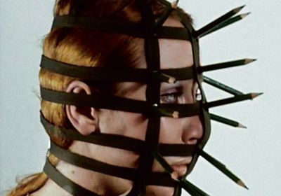 Rebecca Horn, Performance I (1972) (still). Video, colour.