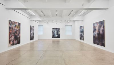 Exhibition view: Julie Mehretu, about the space of half an hour, Marian Goodman Gallery, New York (2 November–23 December 2020). © Julie Mehretu.