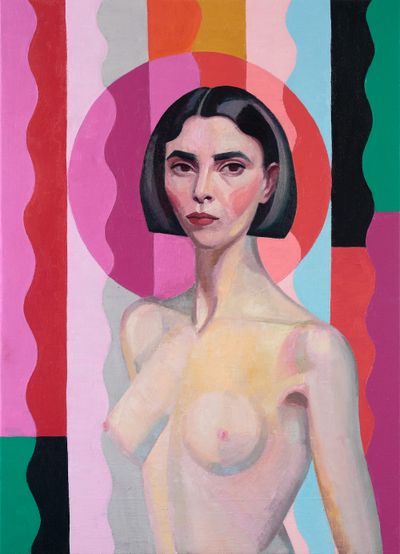 Yvette Coppersmith, Nude self portrait, after Rah Fizelle (2016). Private collection.