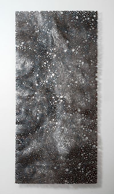 Lindy Lee, Perdure (2012). Black mild steel, fire. Private Collection, Sydney.