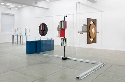 Exhibition view: Nairy Baghramian and Janette Laverrière, Work Desk for an Ambassador's Wife, Marian Goodman Gallery, New York (7 November–20 December 2019).