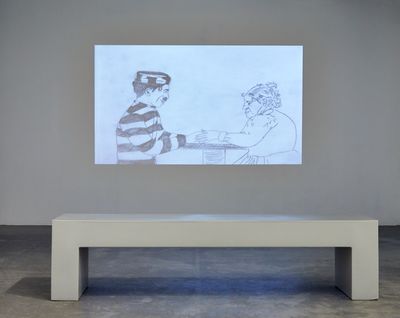 Sarah Ross and Damon Locks of the Prison + Neighborhood Arts Project (PNAP), The Long Term (2018). Created in collaboration with men serving long term or life sentences at Stateville Prison. Exhibition view: Envisioning Justice, Sullivan Galleries, School of Art Institute of Chicago (6 August–12 October 2019). Photo: Tony Favarula.