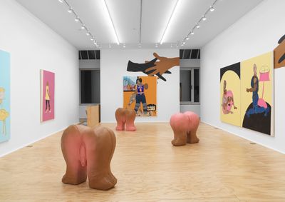 Exhibition view: Tschabalala Self, Cotton Mouth, Galerie Eva Presenhuber, New York (7 November–19 December 2020). © Tschabalala Self.