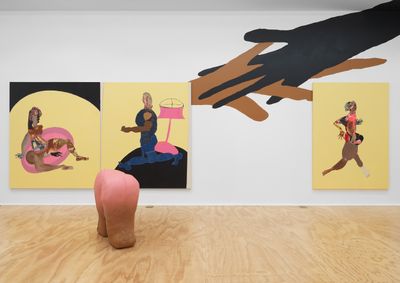 Exhibition view: Tschabalala Self, Cotton Mouth, Galerie Eva Presenhuber, New York (7 November–19 December 2020). © Tschabalala Self.