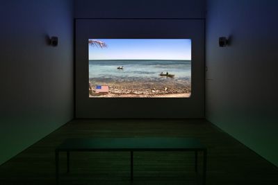 Francis Alÿs, Bridge/Puente (2006). Video. Exhibition view: Wet feet __ dry feet: borders and games, Tai Kwun Contemporary (28 October 2020–27 March 2021).