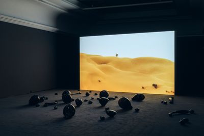 Monira Al Qadiri, Holy Quarter (2020). Film and sculpture installation.