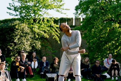 Paul Maheke, Seeking After the Fully Grown Dancer deep within (2016–2018). Performance part of Meetings on Art, May You Live In Interesting Times, The 58th International Art Exhibition – la Biennale di Venezia (11 May–24 November 2019). Courtesy Delfina Foundation and Arts Council England. Photo: Riccardo Banfi.