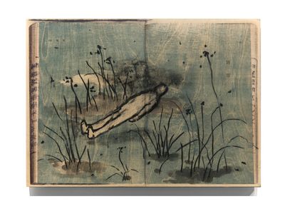 Lam Tung Pang, Weed (2018). Charcoal, ink, and UV-print on plywood. 35.5 x 49.6 x 2.9 cm.