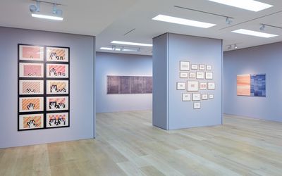 Exhibition view: Alighiero Boetti, Works on Paper 1967–1983, Ben Brown Fine Arts, London (9 June–20 September 2017). Courtesy Ben Brown Fine Arts, London.