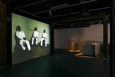 Michaël Borremans, The Storm (2006). Single-channel video, 1:07 mins, looped. Exhibition view: 21st Biennale of Sydney, Artspace, Sydney (16 March–11 June 2018).