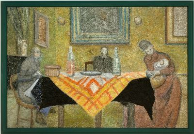 Bob Monk, Recollection (Vuillard) (2004). Acrylic on fibre panel, in painted wood artist's frame. 129.5 x 188 cm. © 2019 Richard Artschwager / Artists Rights Society (ARS), New York. Courtesy Gagosian.