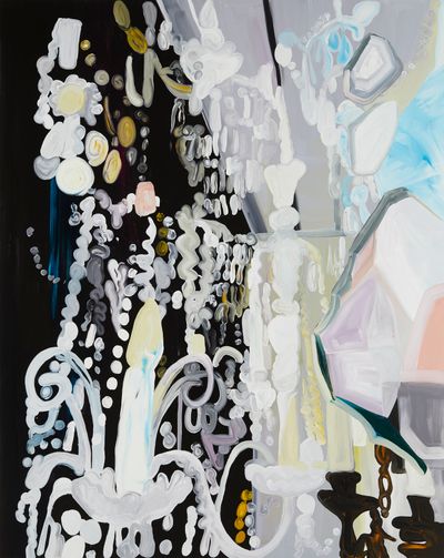 Clare Woods, Notes on Madness (2019). Oil on aluminium. 250 x 200 x 3 cm. Courtesy Simon Lee Gallery.