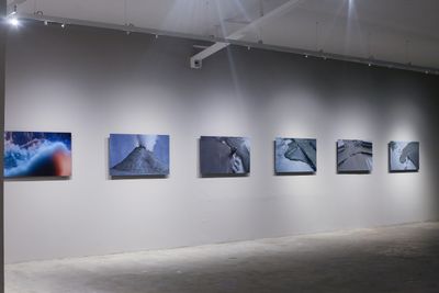 Lucy Raven, Fire and Mud (2018–2019). Six digital photographs mounted on Sintra. Exhibition view: Internal Properties of the Earth, Bellas Artes Projects Outpost (29 January–13 April 2019). Courtesy Bellas Artes Projects.