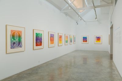 Exhibition views: Jasper Johns, Roy Lichtenstein, Robert Rauschenberg and James Rosenquist, Handmade Readymades, STPI, Singapore (9 June–8 September 2018). Courtesy STPI – Creative Workshop & Gallery.