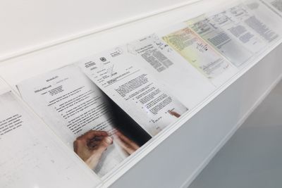 Tiffany Chung, Vietnam Exodus Project (2017). (Detail) Archival documents. Exhibition view: SUPERPOSITION: Equilibrium & Engagement, 21st Biennale of Sydney, Artspace, Sydney (16 March–11 June 2018). Courtesy the artist. Photo: Document Photography.
