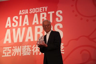 Hiroshi Sugimoto at the Asia Arts Awards Gala in Hong Kong (2017).