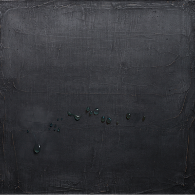 Kim Tschang-Yeul, Waterdrops (1980). Oil on canvas. 59.99 x 59.99 cm.