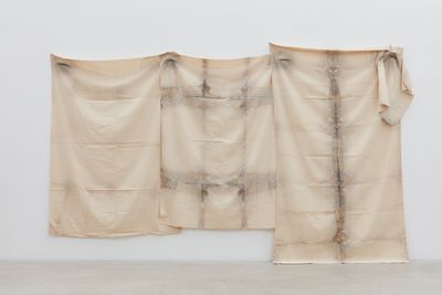 Kim Yong-Ik, Plane Object (1977). Airbrush paint on cloth. Approximately 200 x 370 cm. Courtesy the artist and Kukje Gallery. Photo: Keith Park.