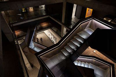 Corten Stairwell and surrounding gallery. Photo Credit: Rémi Chauvin. Image