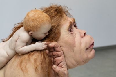 Patricia Piccinini, Kindred (detail) (2018). Exhibition view: Patricia Piccinini & Joy Hester: Through love ..., TarraWarra Museum of Art (25 November 2018–11 March 2019). The Michael and Janet Buxton Collection, Melbourne. Courtesy the artist, Tolarno Galleries, Melbourne, and Roslyn Oxley9 Gallery, Sydney. Photo: Rick Liston.