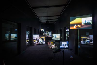 Guo Xi and Zhang Jianling, The Grand Voyage: A Study on Name (2016). Photography, video, text, print, object, sound. Dimensions variable. Exhibition view: Tell Me A Story: Locality and Narrative, Rockbund Art Museum, Shanghai (28 May–14 August 2016).