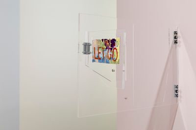 Raquel Ormella, All these small intensities (2017) (Detail). Silk and cotton embroidery thread on linen and Perspex. Dimensions variable. Exhibition view: I hope you get this: Raquel Ormella, Shepparton Art Museum, Shepparton (26 May–12 August 2018).