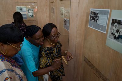 Exhibition view: The Recaptioning Project, Lubumbashi Biennale, Lubumbashi (24 October–24 November 2019). Photo: © Julien De Bock.