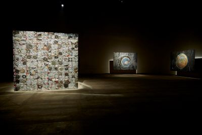 Exhibition view of Subodh Gupta, Anahad/Unstruck, Mumbai.