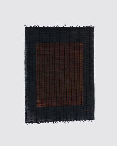 Suki Seokyeong Kang, Mat Black Mat 61×81 #18-03 (2018). Thread, woven dyed Hwamunseok. 63 × 84.5 cm. Photo: Kyoungtae Kim. Courtesy the artist, One and J. Gallery and Tina Kim Gallery.
