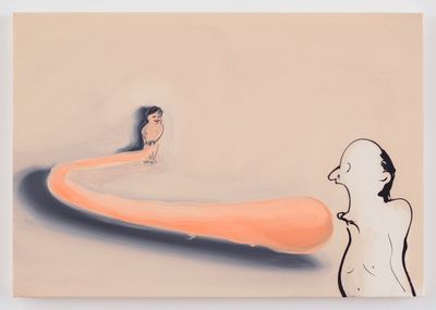 Tala Madani, Untitled (2015). Oil on linen. 40 x 58.4 cm. Courtesy Pilar Corrias.