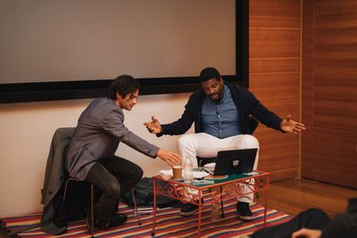 Nick Hackworth in conversation with artist Emeka Ogboh as part of the FORUM programme at 1-54 Contemporary African Art Fair, Somerset House, London (5–8 October 2017). Photo: © Katrina Sorrentino.