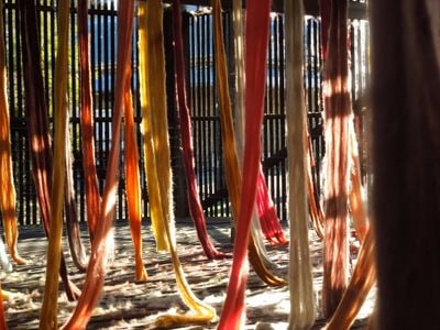 Cecilia Vicuña, Quipu Austral (2012). Site-specific installation. Exhibition view: all our relations, 12th Biennale of Sydney, Sydney (27 June–16 September 2012).