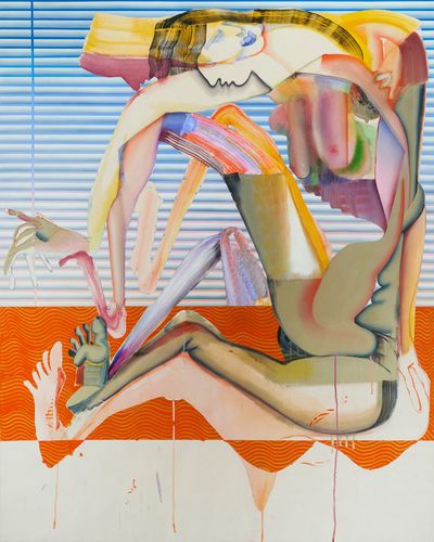 Christina Quarles, Meet in tha Middle (2018). 152.4 x 121.9 cm. © Christina Quarles.