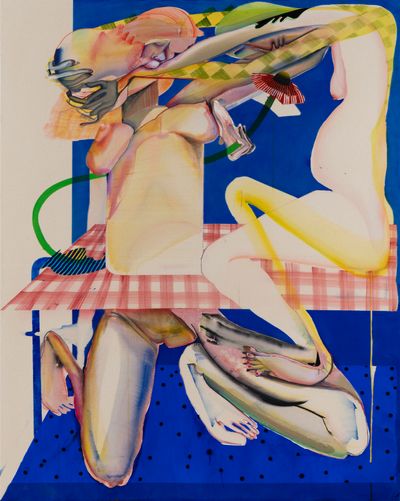 Christina Quarles, Pour Over (2019). 152.4 × 121.9 × 3.8 cm. © Christina Quarles.