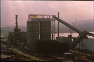 A photograph from the 1970s shows the exterior of the BAGFAŞ Fertilizer Factory in the making.