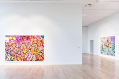 Exhibition view: Jadé Fadojutimi, Institute of Contemporary Art, Miami (30 November–17 April 2022).