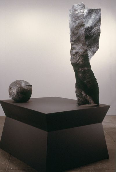 Metallic sculptures with uneven surface 