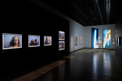 Exhibition view: Maree Clarke in Reversible Destiny: Australian and Japanese contemporary photography, Tokyo Photographic Museum, Tokyo (24 August–31 October 2021). Co-curated by Natalie King and Yuri Yamada, 2021.