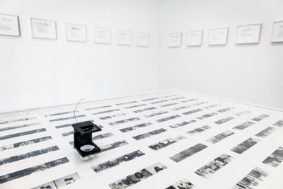 Naeem Mohaiemen, Baksho Rohoshyo (2019). Exhibition view: Bildmuseet, Sweden (2021).