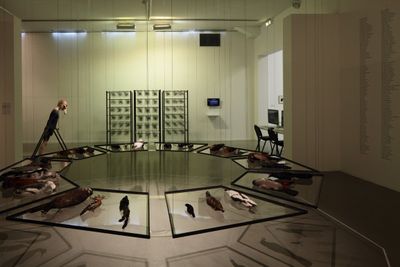 Exhibition view: UNEDITED HISTORY – Iran 1960–2014, Musée d'Art moderne de Paris (16 May–24 August 2014).